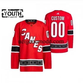 Kinder Carolina Hurricanes CUSTOM Eishockey Trikot Adidas 2022-2023 Reverse Retro Rot Authentic